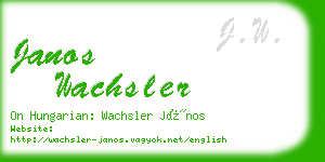 janos wachsler business card